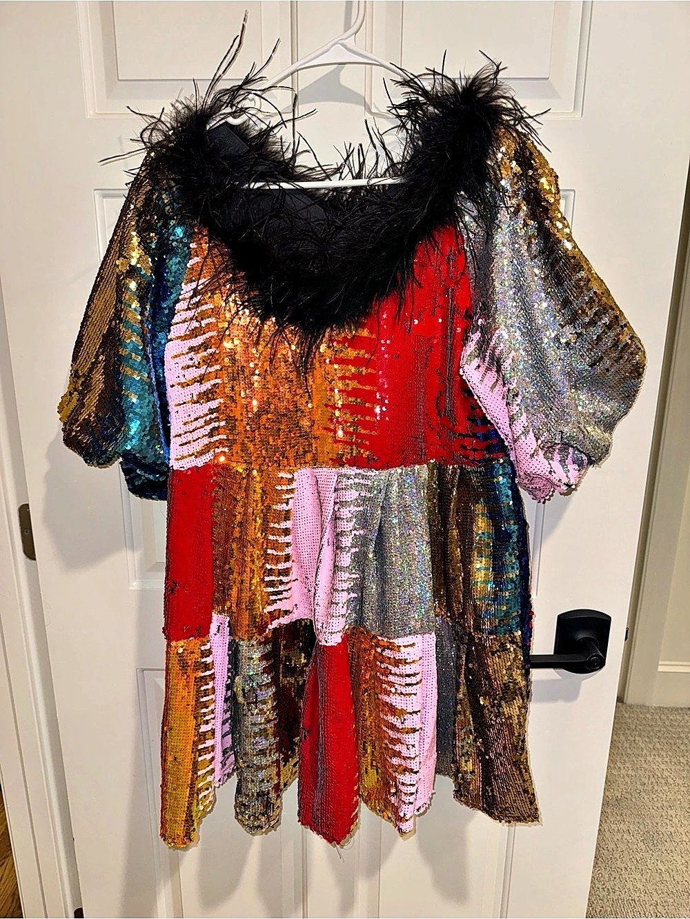Queen of Sparkles Multicolor Sequin Mini Dress Size Small Like New